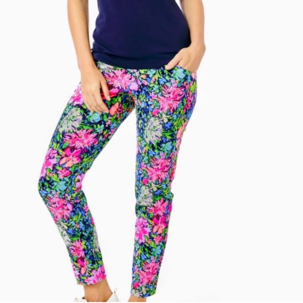 Lilly Pulitzer Luxletic Corso Fairway floral pants. Festive fantasy